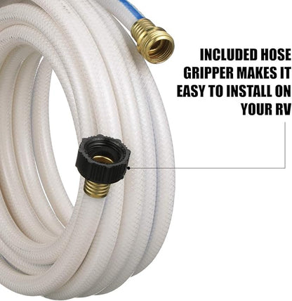 Valterra AquaFresh High Pressure Drinking Water Hose, Water Hose Hookup for RV - 1/2" x 25', White | (Pack of 5)