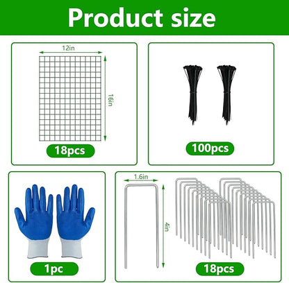 6 Pack Plant Protectors from Animals, 12''x16'' Metal Plant Cages for Outdoor Plants, Garden Plant Protector with Stakes & Zip Ties, Keep Rabbits Squirrels Out, Plant Cage for Flowers Vegetables