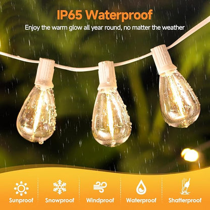 Larkvue 75FT LED Outdoor String Lights S11 Dimmable Patio Light, with 22+2 Waterproof Shatterproof Edison 2700K Bulbs for Porch Garden Wedding, White
