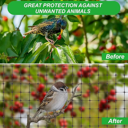 SPORTYOUTH Bird Netting Garden Deer Fence Netting Heavy Duty 5x100 ft | Premium PP Material, Anti Birds Chicken Squirrels, Animals Barrier Net for Fruits Trees Vegetables Plants Flowers Protection