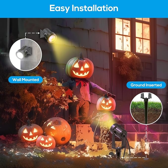 ZYAN Landscape Spotlights, Dimmable, Timer, Auto On Off, Low Voltage, Plug and Play, IP65 Waterproof, 2700K Warm White, for Garden Yard Pathway (6 Pack)