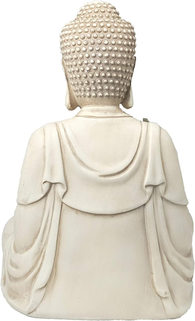 Buddha Tealight Candle Holder Statue – 8.5” Tall Polyresin - Zen Home and Garden Decor - Includes 3pcs Tea Lights and Free Candle Snuffer for Office, Indoor, Outdoor Decoration