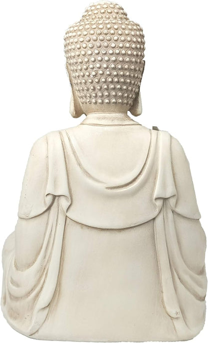 Buddha Tealight Candle Holder Statue – 8.5” Tall Polyresin - Zen Home and Garden Decor - Includes 3pcs Tea Lights and Free Candle Snuffer for Office, Indoor, Outdoor Decoration