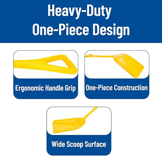 SPARTA Polypropylene Sanitary Shovel, One-Piece Food Handling Scoop, Commercial Kitchen and Bulk Ingredient Transfer Tool, 13.75" x 16.5" Scoop, Yellow (Pack of 3)