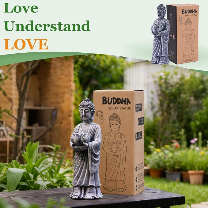 Meditation 11' Buddha Statue Figurine -Buddha with Tea Lights Candle Holder,Gift idea,Zen Garden Yard Lawn Home Decor Meditation Accessories