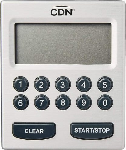 CDN Direct Entry 2- Alarm Digital Kitchen Timer | Counts Up & Down, 10 Hours by Hours, Minutes & Seconds, Big Digit, Loud & Long Audio/Vibrate Alarm, Stand, Hang, Magnet Mounting - TM30