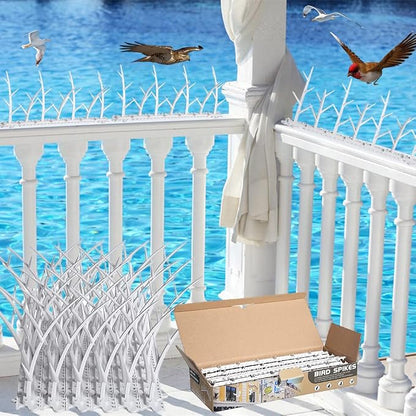 6 Packs of Bird Spikes, Cat Spikes, Pigeon Spikes (Coverage 5.8 Feet) | Birds Deterrent Spikes Suitable for Balconies, Walls, Railings, Roof and Windows
