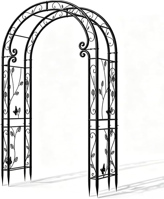 Garden Abor - 88"(H)*51"(L), Sturdy Metal Garden Arch with Rust-Resistant Finish, Trellis for Climbing Plants Outdoor, Ideal as Wedding Arches for Ceremony（20MM Pipe）