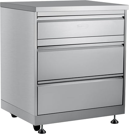 KoolMore 32 in. Stainless-Steel Outdoor Kitchen Cabinet with Three Drawers (KM-OKS-CAB3)