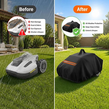 600D Robot Lawn Mower Garage Cover for Lymow One Plus 10A 2026, Water Resistant Robotic Lawn Mower Shelter for Outdoor Automatic Mowers, All Weather Protection,B