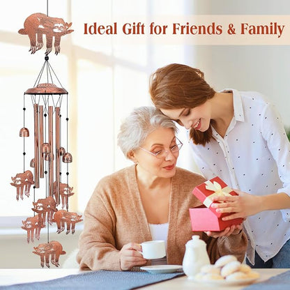 Sloth Wind Chimes for Outside,Sloth Gifts for Women/Men/Sympathy Gift/Memorial Gifts/Birthday Festival Metal windchimes Outdoors/Indoors,Patio Decor,Garden Decor,Home,Yard