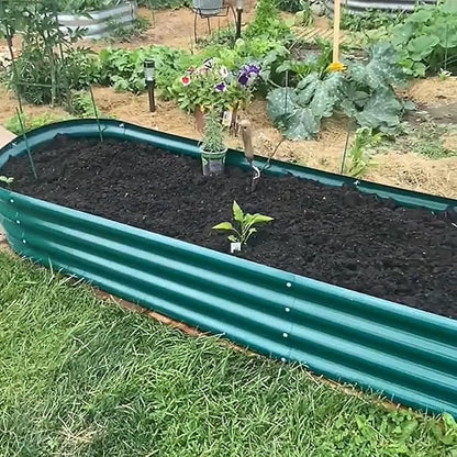 Raised Garden Bed, 12" Tall Galvanized Metal Raised Beds for Gardening Kit | 12x2x1ft, Large Above Ground Planters Boxes for Outdoor Plants Vegetables, Flowers, Herbs, Fruits, Rust Resistant, Green