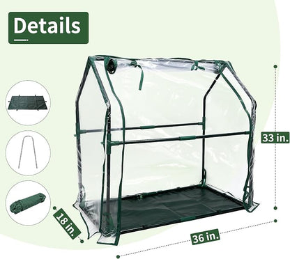 PROWORX Mini Greenhouse 36"×18"×33" Small Greenhouse Seed Starting Waterproof Floor Mat Portable Greenhouse Patio Balcony and Garage Indoor & Outdoor