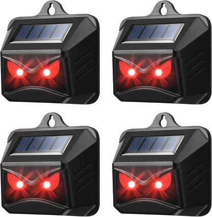 Solar Control Light Nocturnal Animal Repeller Outdoor Deterrent Devices Light Sensor Animal Repellent for Skunk Deer Coyote Fox Raccoon Cat Garden Yard Farm Chicken Coop (4, Black)