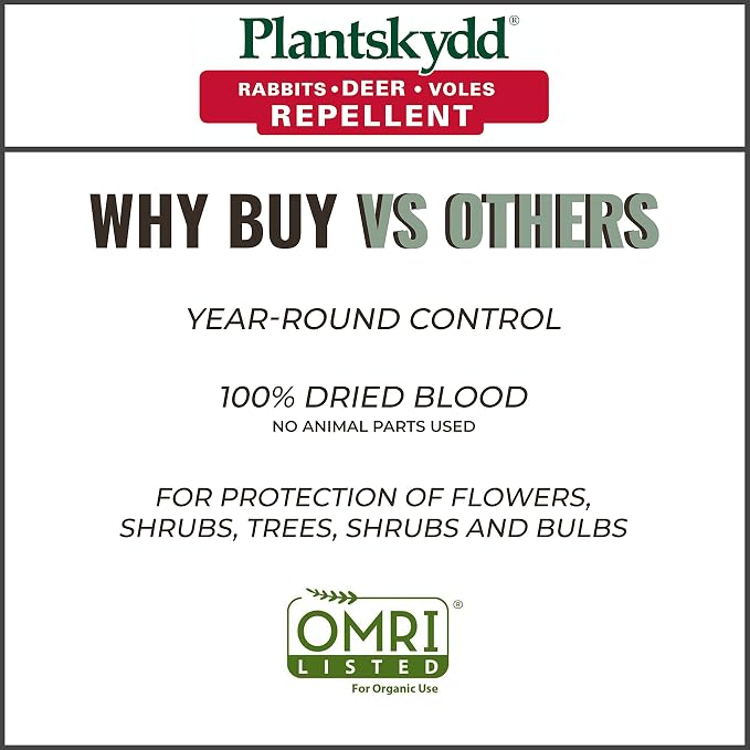Plantskydd Animal Repellent - Repels Deer, Rabbits, Elk, Moose, Hares, Voles, Squirrels, Chipmunks and Other Herbivores; Wettable Powder Concentrate - 1 LB Box - Makes 1 Gallon Liquid (PSP-R1)