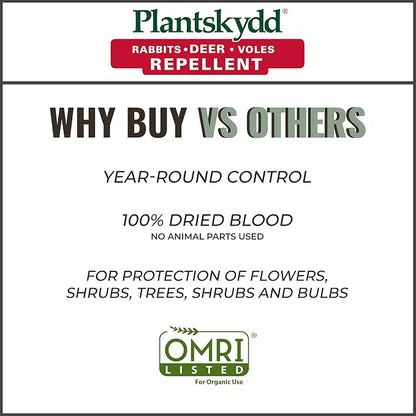 Plantskydd Animal Repellent - Repels Deer, Rabbits, Elk, Moose, Hares, Voles, Squirrels, Chipmunks and Other Herbivores; Wettable Powder Concentrate - 1 LB Box - Makes 1 Gallon Liquid (PSP-R1)