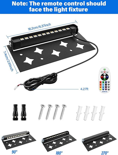 5W RGB Retaining Wall Lights 7 inch LED Hardscape Lighting Color Changing Low Voltage Landscape Paver Lights 12V Step Lights Outdoor Waterproof Stair Deck Lighting (12 Pack+Connectors)