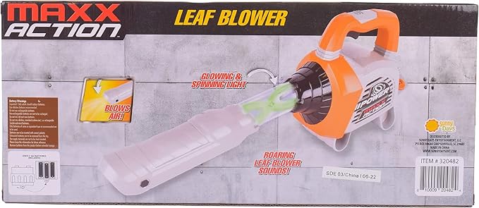 Sunny Days Entertainment Leaf Blower Toy for Kids – Pretend Construction Tool with Lights and Sounds – Maxx Action