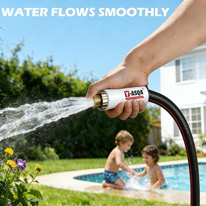 YASQA 100FT Extra Long Heavy Duty Garden & Water Hose - Commercial Grade for Homeowners & Large Properties, Kink-Free Leak-Proof with Brass Fittings, 5/8 Inch Black