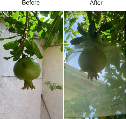 30 Pcs 6.7''×9'' Drawstring Fruit Netting Bags, Reusable Garden Netting Bags, Medium Fruit Protection Bags, Fruit Cover Mesh Bag for Fruit Trees Vegetable Floral