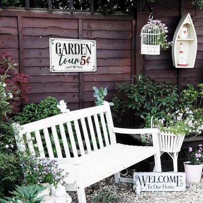 Funny Garden Decor Metal Sign - 12" x 8", Outside Signs, Gifts for Gardener, Plant Lover