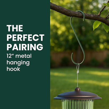 Perky-Pet Squirrel-Be-Gone Max Bird Feeder, (4) Flexport Feeding Stations | Squirrel-Proof Metal Hanging Feeder for Outdoors, Weight-Activated Ladder-Style Perches, 4lb Seed Capacity, 334-1SR