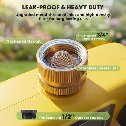 3 Zone Sprinkler Timer for Garden Hose,Garden Hose Timer with Brass Inlet,Programmable Automatic&Manual Irrigation System with LCD Display for Yard/Lawn/Pool,Rain Delay,IPX5 Waterproof