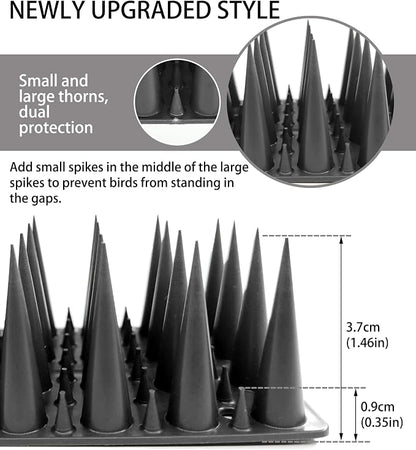 DY.2ten Bird Spikes, 11.8in Deterrent Spike, 10-Pack (9.8ft Total) Fence Spikes Bird for Outside to Keep Bird Squirrel Raccoon Pigeon Cat Away and Keep Birds from Building Nest, Easy to Install