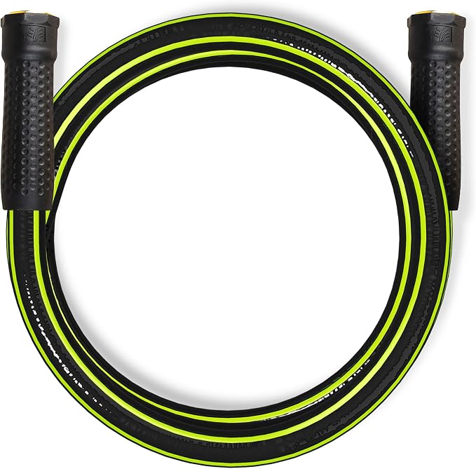 Worth Leader Short Garden Hose 5/8 in. x 4 ft. -No Kink, Flexible, Leakproof, Both Female Fittings -Heavy Duty Durable PVC Lightweight Water Pipe with Brass Aluminum Ends for Household & Yard Use