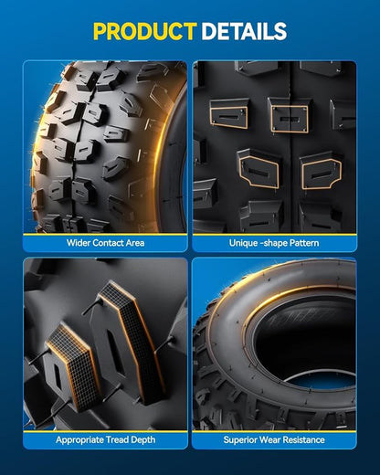 PHILTOP ATV UTV All-Terrain Tires 22x10-10, 4-Ply Super Mud 22x10-10 ATV Tires for Riding Mowers, Golf Carts, Set of 2 (Z-183)