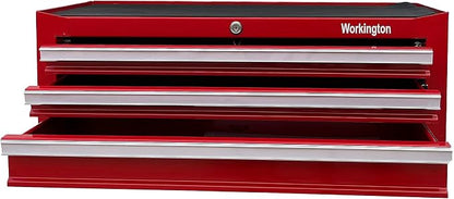 Workington Industrial 3 Drawers Portable Metal Intermediate Box, 26" Middle Tool Chest Cabinet with Ball Bearing Drawer Slides, Steel Tool Storage Box Organizer 4009 Red