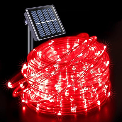 JMEXSUSS Solar Rope Lights,200 LED 66ft 8 Modes Solar Rope Lights Outdoor Waterproof LED Red Fairy Lights for Christmas Tent Gazebo,Trampoline,Walkway,Pool | Red Halloween Lights Outdoor Waterproof, Red Christmas Lights for Christmas Tent Gazebo,Trampo...