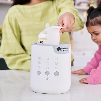 Tommee Tippee Baby Bottle and Food Warmer, Warms Breast Milk, Formula, Jars and Pouches to Body Temperature in Minutes, Automatic Timer, Touch Settings, White