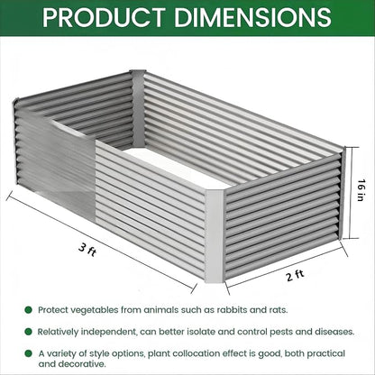 2pcs Galvanized Raised Garden Bed Outdoor,Above Ground Garden Bed for Vegetable,Metal Raised Beds for Flower,Steel Raised Beds for Gardening - 3x2ft