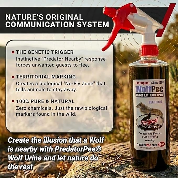 PredatorPee Original Wolf Urine 16oz Spray Bottle Combo with ScentTags