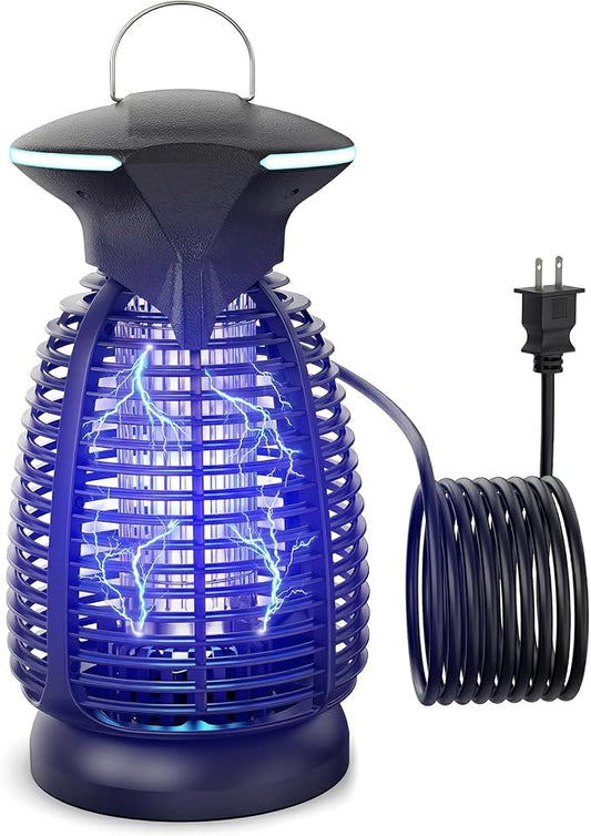 Electric Bug Zapper Outdoor, 4200V Mosquito Zapper with 20W UV Light, Plug-in Insect Killer with Removable Tray, Hanging Fly Trap for Patio, Porch, Backyard, Garage and Indoor Use