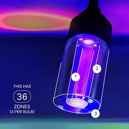 LIFX 24ft Smart Outdoor Extendable String Lights, Wi-Fi 2.4GHz, Color-Changing RGB + Tunable White, App & Voice Control (Alexa, Google, HomeKit), Dynamic Effects & Schedules, Patio & Garden Lighting