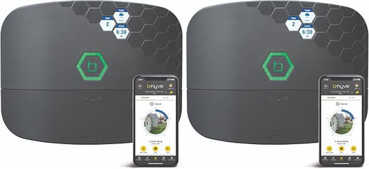 Orbit B-hyve XR Smart Sprinkler Timer - 16-Zone - WiFi-Enabled Indoor/Outdoor Irrigation Controller - App Control - Weatherproof Watering System - Multi Zone - Custom Programs - 57995 (Pack of 2)