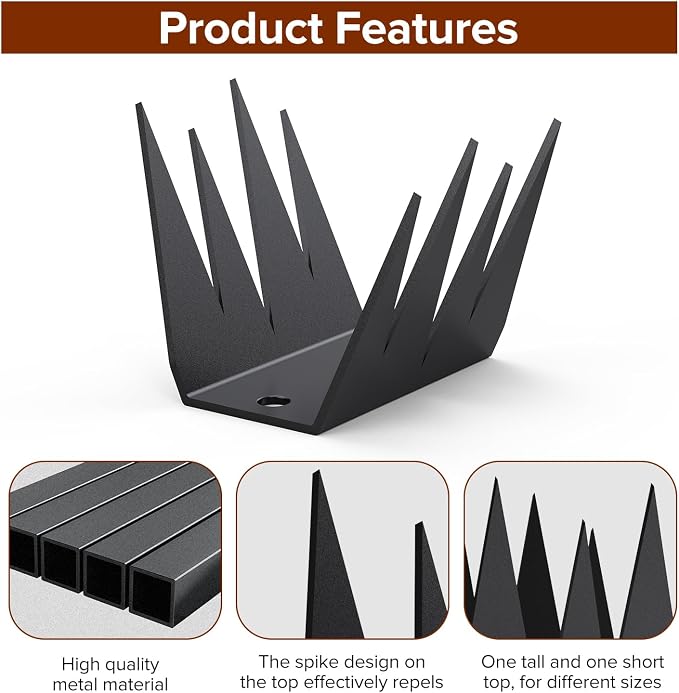 13 PCS Metal Fence Spikes，Anti Climb Security Spikes for Outdoor Walls | and Animal Deterrent Spikes, Suitable for Home and Garden Fences, Fits Various Lengths - Heavy Duty.