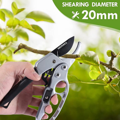 Premium pruning shears for gardening, Work 3 times easier, Pruners heady duty, Sharp garden clippers cuting florist flower, hedge, herb, rose, Indoor live plants, Arthritis weak hand snips
