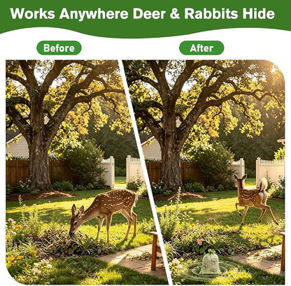 12 Pack Powerful Deer and Rabbit Repellent Pouches, Natural Rabbit Repellent Outdoor Use Safe for Kid & Pet, Effective Deer Away Deer Repellent for Plants, Garden, Yard, Lawn, Orchard & Vegetable Bed