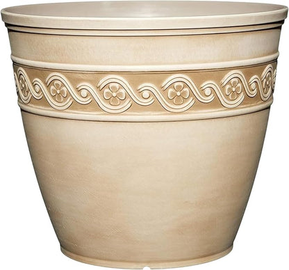 Classic Home and Garden by Growscape Corinthian Planter Pot (8" Desert Tan) | Classic Resin Plant Pots, Lightweight Indoor Outdoor Planter, Weather-Resistant, Great for Patio, Home & Garden Decor Accent