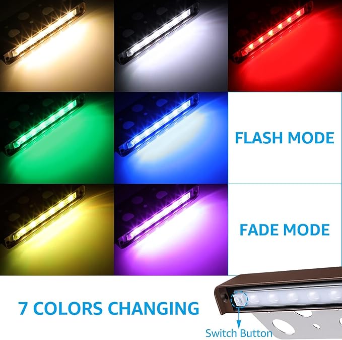 LEONLITE 8-Pack RGBCW 4 Inch LED Hardscape Lighting, Color Changing | LED Landscape Lighting, 12-24V AC/DC Paver Light Low Voltage Retaining Wall Lights, 1W Outdoor Step Lights, ETL