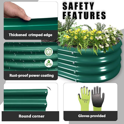 Raised Garden Bed, 12" Tall Galvanized Metal Raised Beds for Gardening | 2 Pack 6x3x1ft,Rust Resistant Elevated Garden Bed, Planters Box Kit for Outdoor Plants Vegetables Flowers Herbs Tomatoes