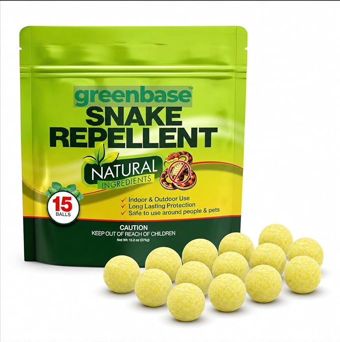Snake Repellent for Yard Powerful Pet Safe,Moth Balls for Home Lawn Garden Camping Fishing Home to Repels Snakes and Other Pests - 15 Pack