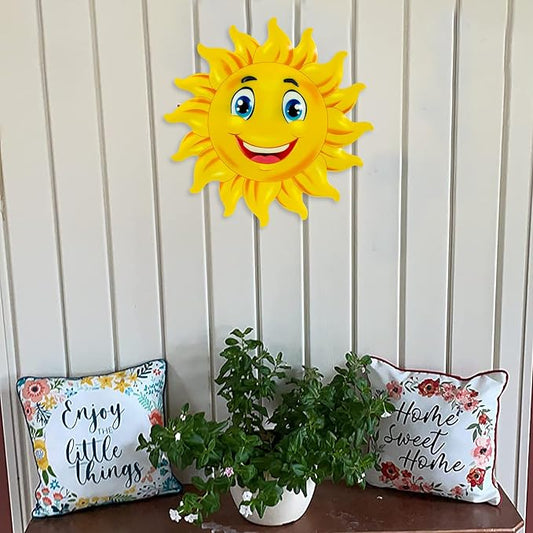 Metal Sun Wall Decor, 13Inches Sun Outdoor Wall Art for Garden Yard Room Kitchen Patio Fence Decorations