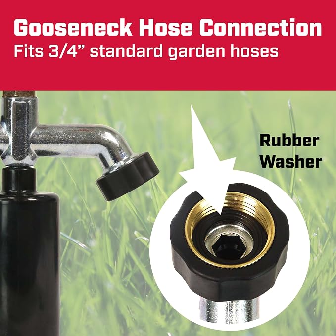 Chapin 4984: T-Post Impact Sprinkler, 360 Degree Automatic Impact Sprinkler for Small Gardens and Lawns, Up to 85ft Coverage Area, Red