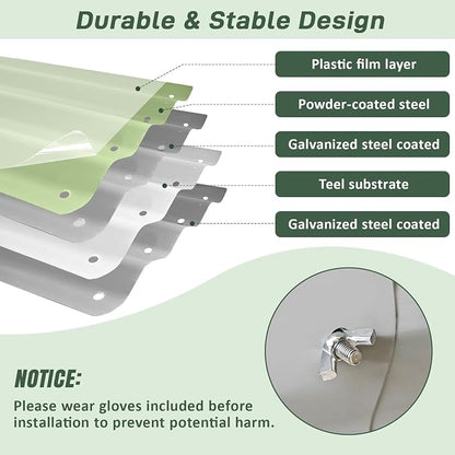 Galvanized Raised Garden Bed Outdoor, 6x3x1FT Metal Heavy Duty Planter Boxes for Gardening, Easy Assemble Bottomless Big Oval Plant Container Kit for Vegetable, Flower, Fruit, Tomatoes, Green