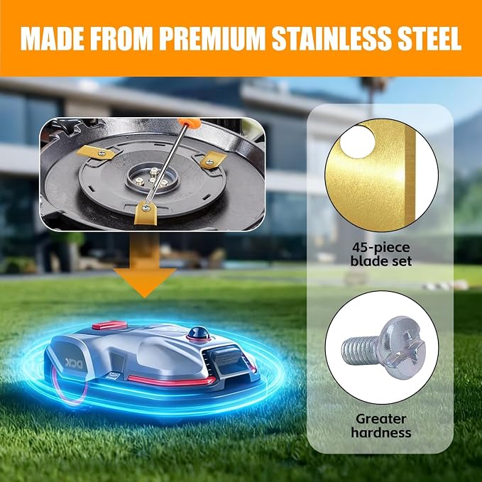 Robot Mower Golden Replacements Stainless Steel with1 Pack Screw Accessories for Lawn Mowing Robots McCulloch Robotic Lawnmowers Husqvarna（10 * 18 * 35mm） (45PCS)