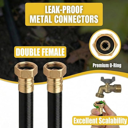 Reel Leader Hose for Garden: 10FT 5/8" Female to Female Hose with 3/4" GHT Brass Fittings - Flexible for Faucet to Reel Connection - Short Water Hose for Balcony RV Hookups and Car Washing